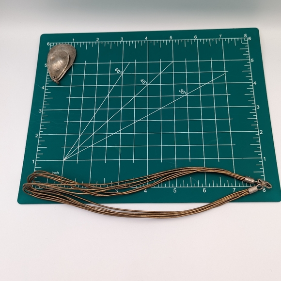 N1802 Retired Silpada Sterling Pendant Necklace. Layered Leather Cord - Picture 12 of 12